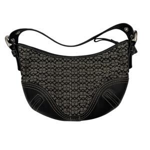 Coach Y2K Soho Hobo Mini Shoulder Bag Purse Signature Logo Black
